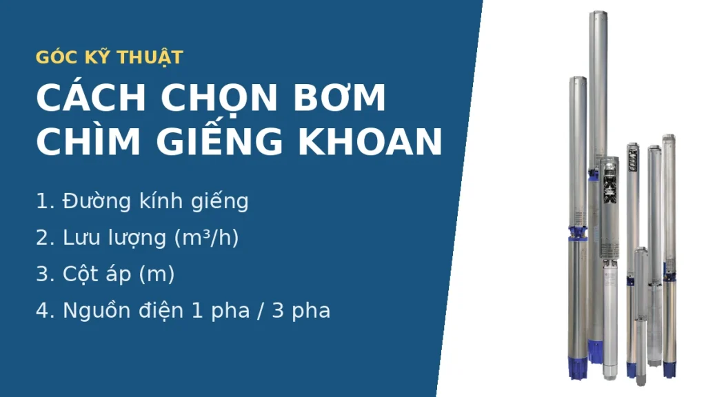 Hướng dẫn cách chọn bơm chìm giếng khoan